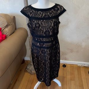 Adrianna Papell Black Lace Dress